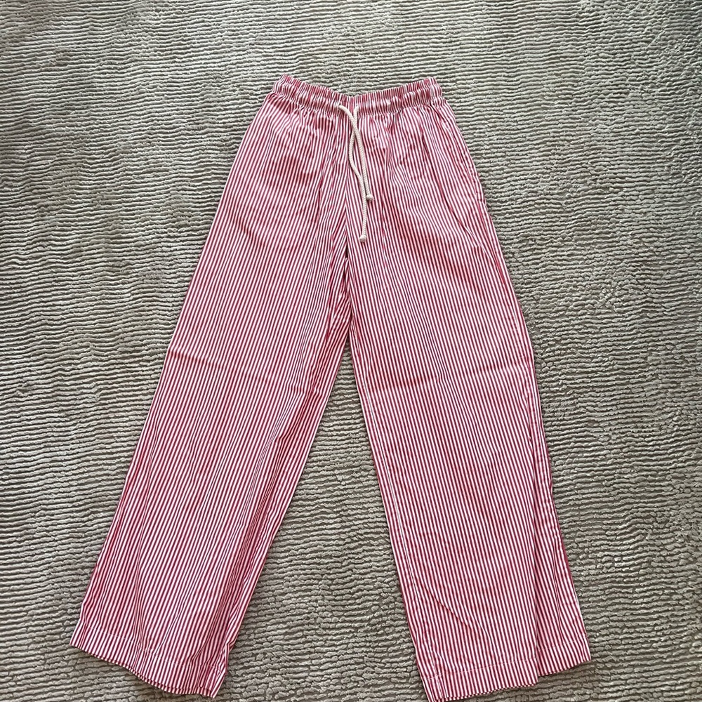 DONNI Pop Pant Red and White stripe XS